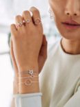 Monica Vinader Riva Mini Kite Diamond Chain Bracelet, Silver