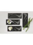 Selbrae House 4 Mini Pheasant Etched Serving Boards & Cheese Knives Set, Black