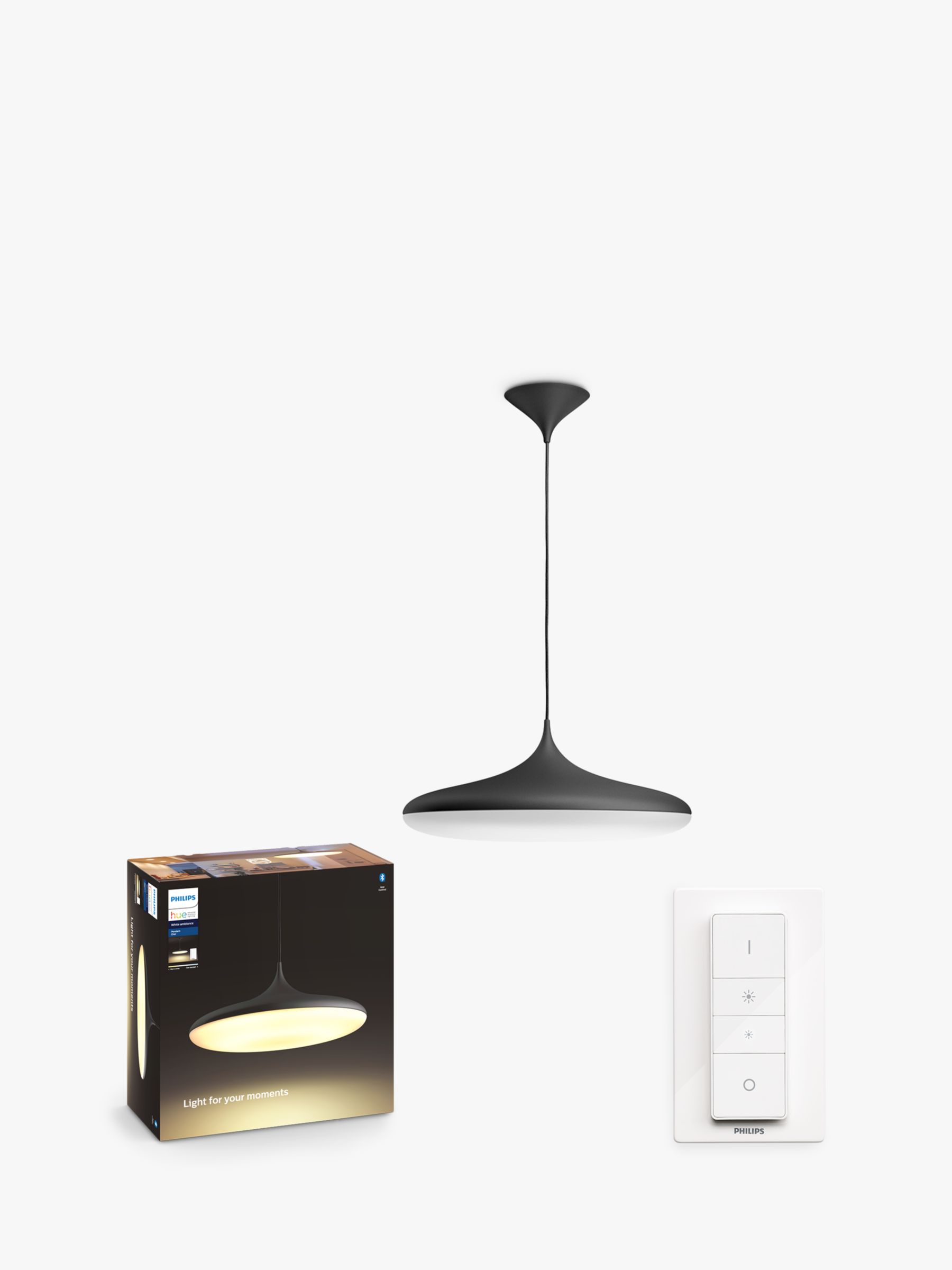 Philips Hue White Ambiance Cher LED Smart Ceiling Light with Bluetooth Dimmer Switch, Black