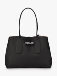 Longchamp Roseau Leather Shoulder Bag, Black