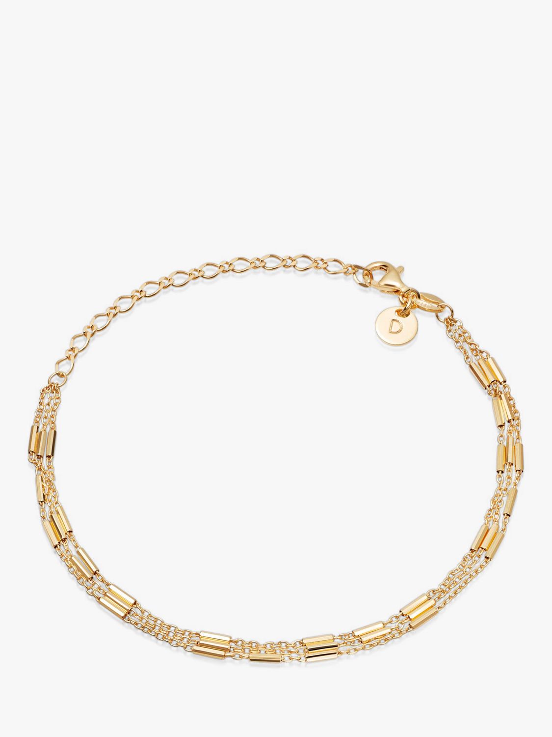 Daisy London Nomad Triple Chain Bracelet, Gold at John Lewis