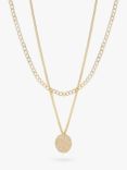Tutti & Co Textured Disc Double Chain Layered Necklace, Gold