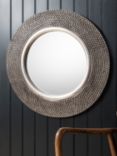 Gallery Direct Whittington Round Textured Mirror, 80cm, Silver