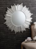 Gallery Direct Herzfield Starburst Round Mirror, 100cm, Silver
