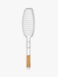 John Lewis Stainless Steel BBQ Fish Grill with Bamboo Handle