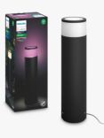 Philips Hue White and Colour Ambiance Calla LED Large Pedestal Smart Outdoor Light Extension, Black