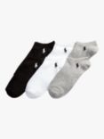 Polo Ralph Lauren Low Cut Logo Trainers Socks, Pack of 6, Grey/ Multi