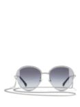 CHANEL Oval Sunglasses CH4242 Silver/Grey Gradient