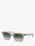 Ray-Ban RB4640 Unisex Square Sunglasses, Transparent Grey/Green Gradient