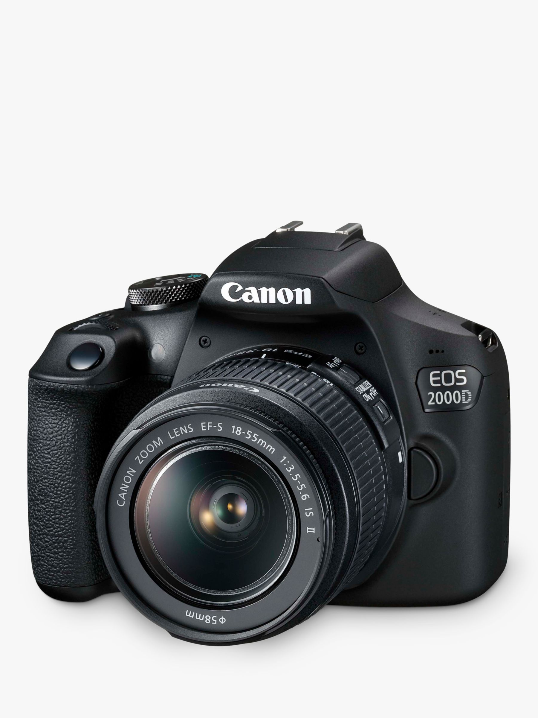 lancering klok voorjaar Canon EOS 2000D Digital SLR Camera with 18-55mm Lens & 50mm Lens, 1080p  Full HD, 24.1MP, Wi-Fi, NFC, Optical Viewfinder, 3" LCD Screen, Double Lens  Kit, Black