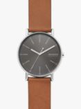 Skagen Men's Signatur Leather Strap Watch