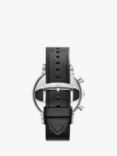 Emporio Armani AR1828 Men's Chronograph Date Leather Strap Watch, Black