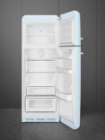 Smeg 50's Style FAB30RPB5 Freestanding 80/20 Fridge Freezer, 61cm Wide, Right-Hand Hinge