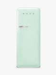 Smeg 50's Style FAB28R Freestanding Fridge with Ice Box, Right-Hand Hinge, Pastel Green