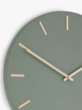 John Lewis Arne Brass Dial Analogue Wall Clock, 45cm, Green