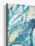 John Lewis Abstract Art Rectangular Wall Mirror, 100 x 45cm, Blue