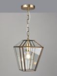 John Lewis Timeless Glass Lantern Ceiling Light, Clear/Antique Brass