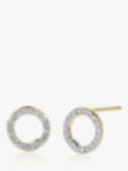 Monica Vinader Riva Diamond Circle Stud Earrings, Gold