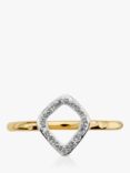 Monica Vinader Riva Mini Kite Diamond Ring, Gold
