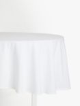 John Lewis Hem Stitch GOTS Organic Cotton Round Tablecloth, 180cm, White