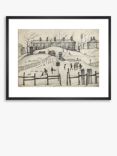 LS Lowry - 'Houses In Broughton' Framed Print & Mount, 42 x 52cm, Grey