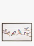 Birds Chatting - Hand-Painted Framed Canvas Print, 65 x 105cm, Multi