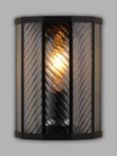 John Lewis Herringbone Glass Outdoor Wall Light, Clear/Black