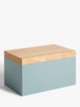 John Lewis Lacquered Storage Box, Medium, Dusty Blue