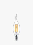 Philips 25W BA35 SES LED Dimmable Candle Bulb, Clear