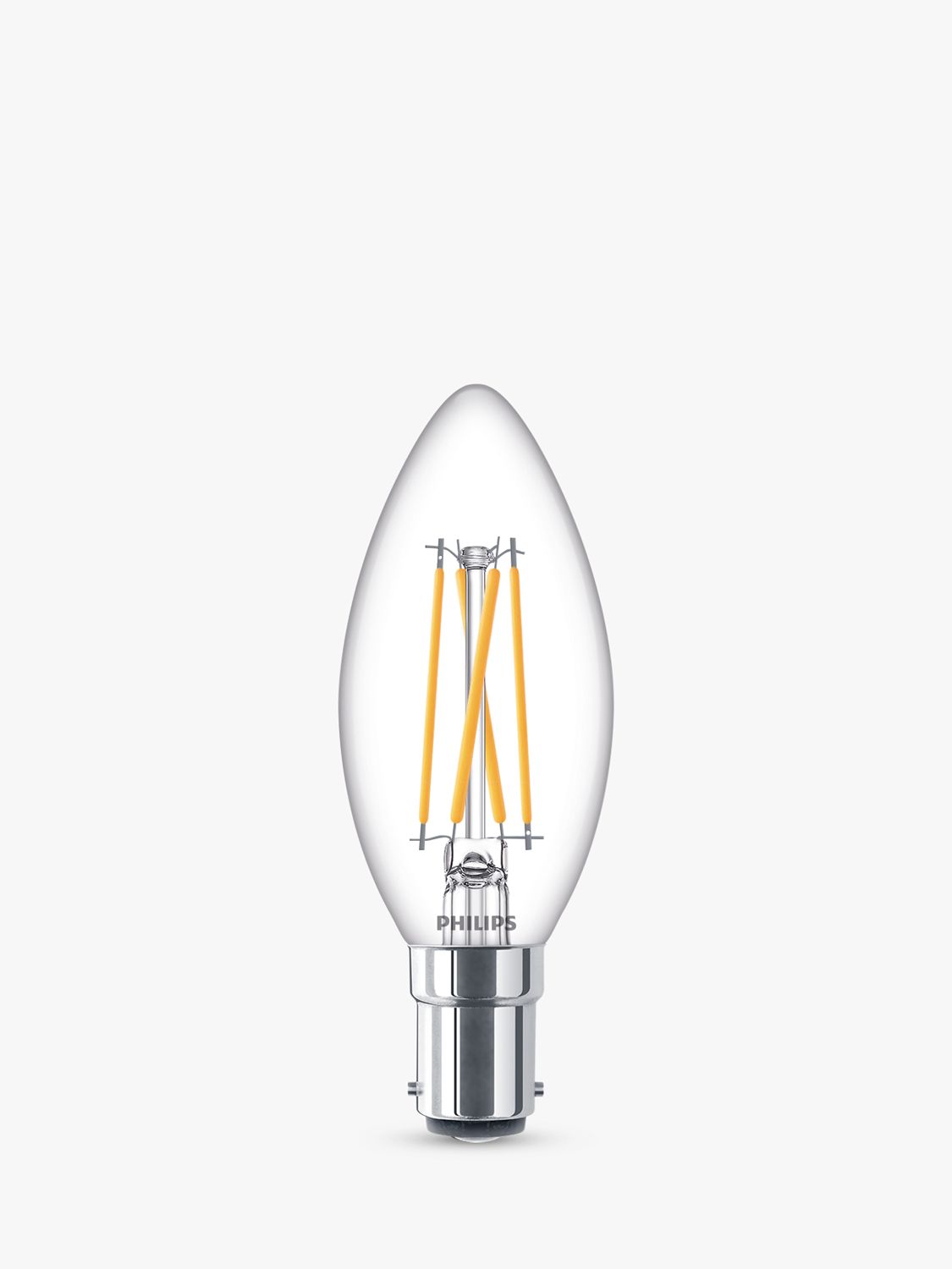 Philips 40W B35 BC LED Dimmable Candle Bulb, Clear