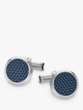 Montblanc Meisterstuck Hexagon Inlay Round Cufflinks, Silver/Blue