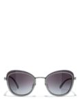 CHANEL Oval Sunglasses CH4264 Gunmetal/Grey Gradient