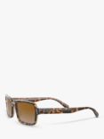 Ray-Ban RB2189 Unisex Rectangular Sunglasses, Havana on Transparent Brown