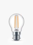 Philips 4.3W B22 BC LED Non-Dimmable Classic Bulb, Clear