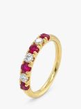 E.W Adams 18ct Yellow Gold Ruby & Diamond Eternity Ring