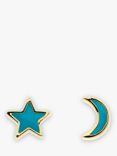 Melissa Odabash Enamel Star and Moon Stud Earrings