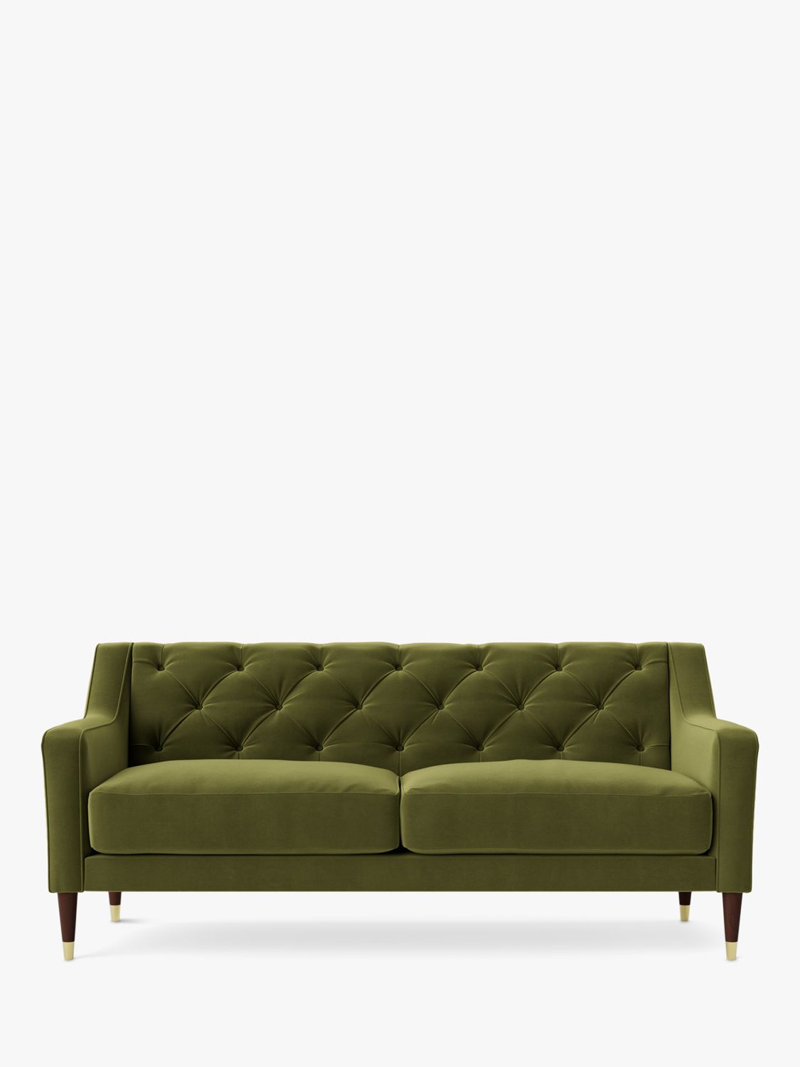 Pritchard Range, Swoon Pritchard Medium 2 Seater Sofa, Dark Leg, Fern Velvet