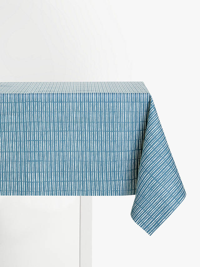 John Lewis Bamboo PVC Tablecloth Fabric, Bluestone