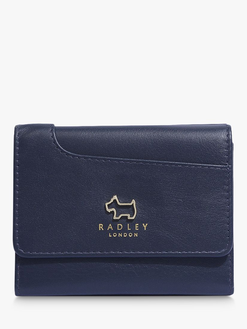 Radley London Pockets Leather Tri-Fold Purse, Navy at John Lewis