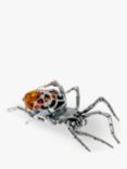 Be-Jewelled Baltic Amber Spider Brooch, Silver/Cognac