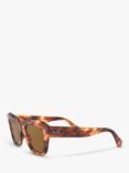 Ray-Ban RB2186 Unisex Tortoiseshell Square Sunglasses, Striped Havana