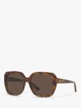 Michael Kors MK2140 Women's Manhasset Square Sunglasses, Tortoise/Brown