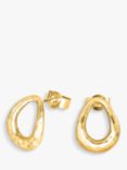 Dower & Hall Yellow Gold Vermeil Large Entwined Oval Stud Earrings, Gold
