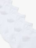 John Lewis ANYDAY Women's Cotton Mix Plain Trainer Socks, Pack of 5, White