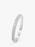 E.W Adams 18ct White Gold Half Eternity Diamond Ring, N