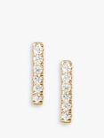 London Road 9ct Gold Diamond Bar Stud Earrings