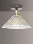 Där Boyd Semi Flush Prismatic Glass Ceiling Light, Clear/Brass