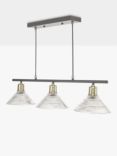 Där Boyd Prismatic Glass Bar Ceiling Light,  Antique Brass