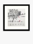 John Lewis Adam Barsby 'Red Kite' Framed Print & Mount, 54.5 x 54.5cm, White/Black