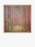 Gustav Klimt - 'Tannenwald I' Wood Framed Canvas Print, 94 x 94cm, Orange